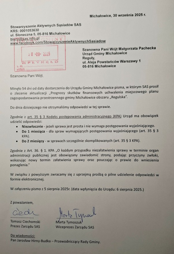 Pismo ponaglające 1